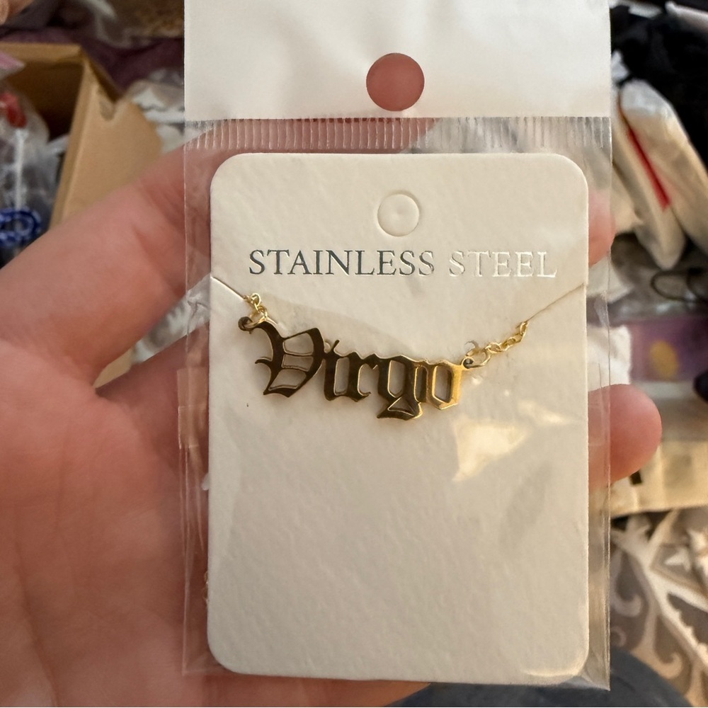 Virgo Gold-Tone Stainless Steel Necklace
